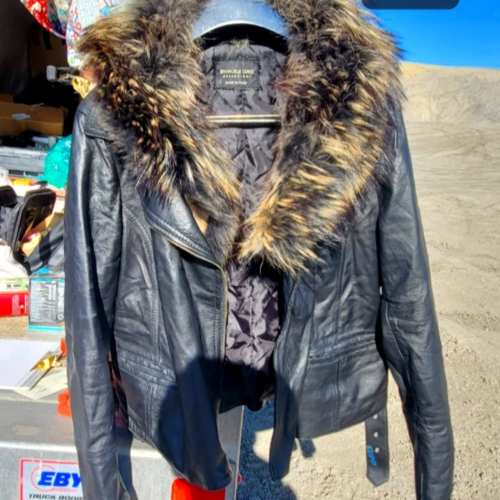 Women's leather and fur size small